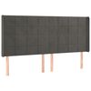 vidaXL sengegavl med kanter 203x16x118/128 cm fl&oslash;jl m&oslash;rkegr&aring;