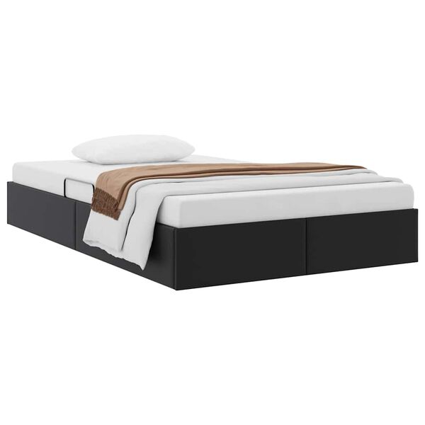 vidaXL Opbevaringsseng med madras Sort 120 x 200 cm Kunstl&aelig;der