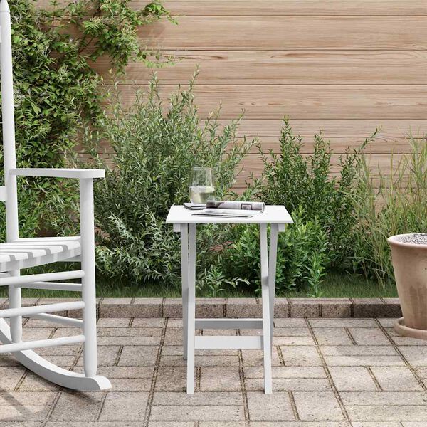 vidaXL sidebord foldbart massivt poppeltr&aelig; hvid