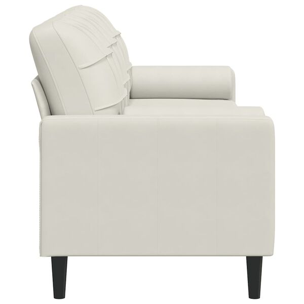 vidaXL 3-personers sofa med pyntepuder 210 cm velour cremefarvet