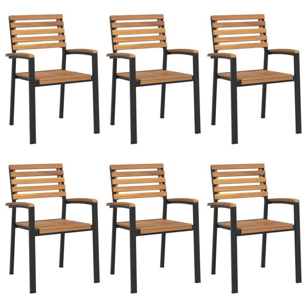 vidaXL spisebordss&aelig;t til haven 7 dele massivt akacietr&aelig; og metal
