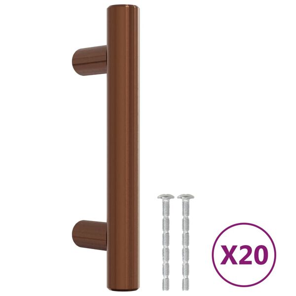 vidaXL skabsh&aring;ndtag 20 stk. 64 mm rustfrit st&aring;l bronzefarvet