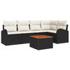 vidaXL Havesofa S&aelig;t 6 stk. Sort polyrattan