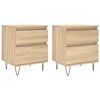 vidaXL sengeborde 2 stk. 40x35x50 cm konstrueret tr&aelig; sonoma-eg