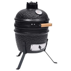 vidaXL 2-i-1 Kamado-r&oslash;gegrill 56 cm keramisk sort