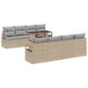 vidaXL Havesofa S&aelig;t 9 stk. Beige Poly rattan