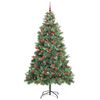 vidaXL Kunstigt juletr&aelig; med LED -strimmellys Gr&oslash;n 240 cm PVC og metal