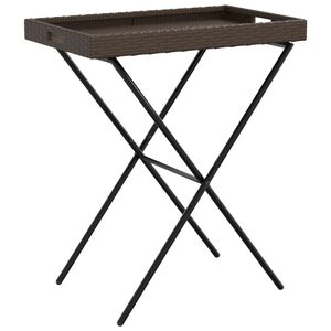 vidaXL bakkebord 65x40x75 cm polyrattan brun