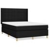vidaXL kontinentalseng med madras 140x190 cm stof sort