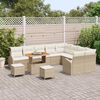 vidaXL Havesofa Sæt med pude 12 pcs Beige Poly rattan