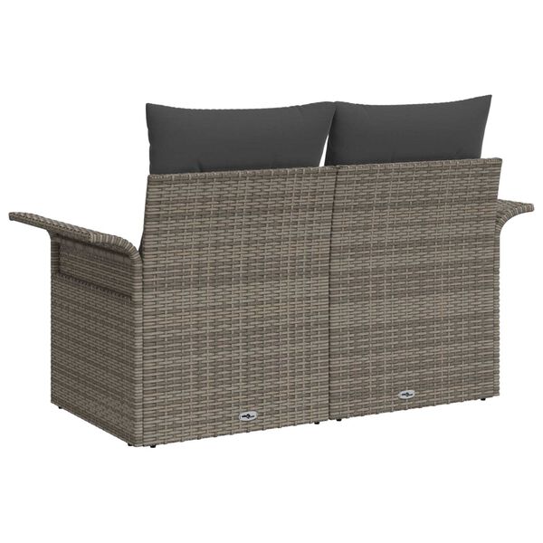vidaXL Havemøbelsofa med pude Grå 141 x 62 x 69cm polyrattan