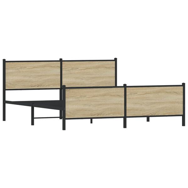 vidaXL sengeramme uden madras 180x200 cm metal sonoma-eg