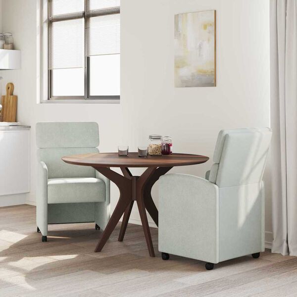 vidaXL Spisebordsstole med hjul 2 pcs Lysegr&aring; 58 x 65 x 98 cm Fl&oslash;jl