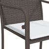 vidaXL havestole med hynder 4 stk. 56x59x84 cm polyrattan brun