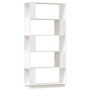 vidaXL bogreol/rumdeler 80x25x163,5 cm massivt fyrretr&aelig; hvid