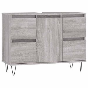 vidaXL badev&aelig;relsesskab 80x33x60 cm konstrueret tr&aelig; gr&aring; sonoma-eg
