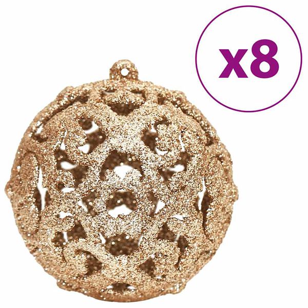 vidaXL julekugler 100 stk. 3 / 4 / 6 cm champagnefarvet og brun
