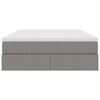 vidaXL Seng med opbevaring og madras Gr&aring;brun 140 x 200 cm Polyester