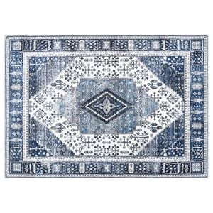 vidaXL T&aelig;ppe ORIZ M&oslash;rk bl&aring; 140 x 200 cm 100% polyester