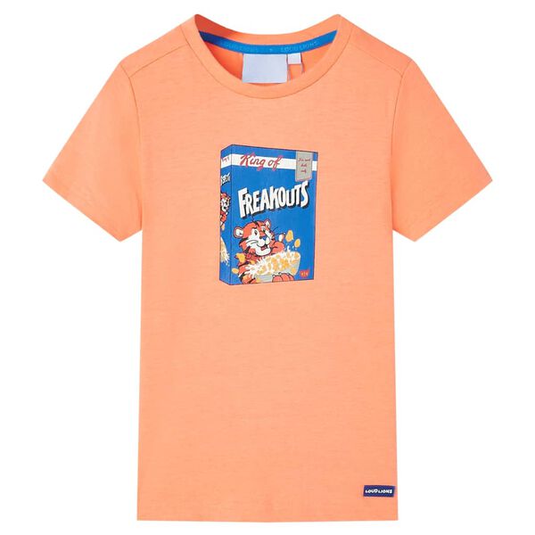 Kortærmet T-shirt til børn str. 92 neon-orange