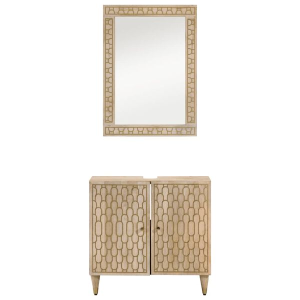 vidaXL badev&aelig;relsesm&oslash;bels&aelig;t 2 dele massivt mangotr&aelig;