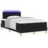 vidaXL LED Box Spring Bed med madras med LED Sort 120 x 190 cm Stof