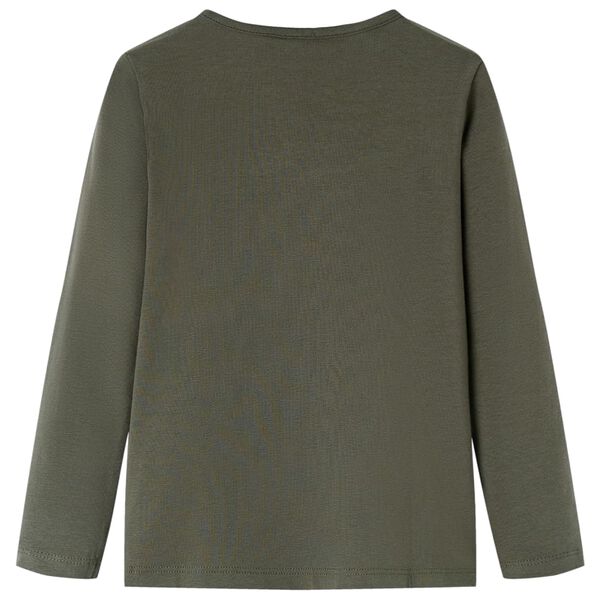 Lang&aelig;rmet T-shirt til b&oslash;rn str. 116 kakifarvet