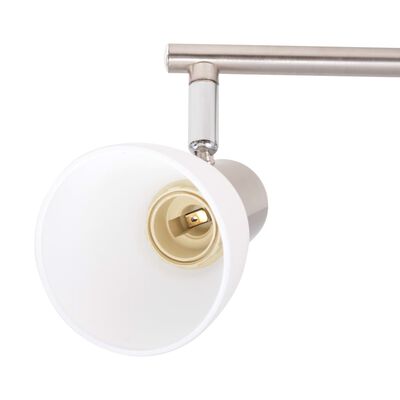 vidaXL loftslampe med 6 spotlys E14 sølvfarvet