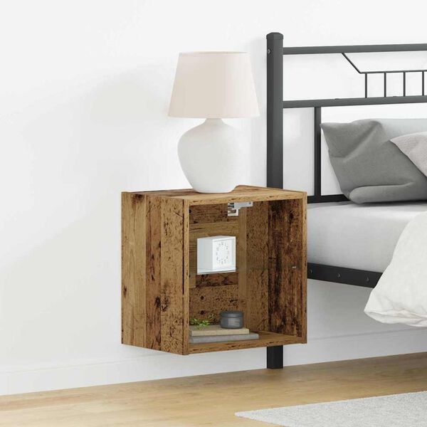 vidaXL Flydende hylde med LED lys 2 pcs Brun 40 x 28,5 x 40 cm