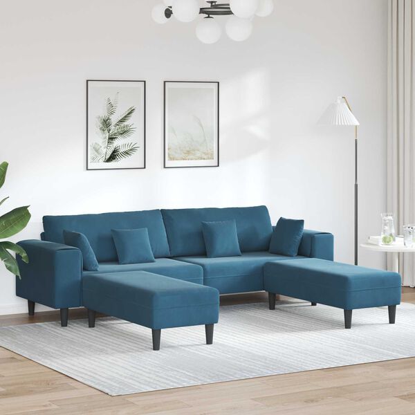 vidaXL Sofa 3 pcs Bl&aring; 250 x 188 x 76 cm Fl&oslash;jl