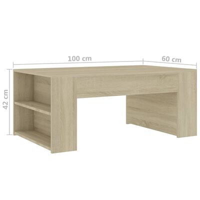 vidaXL sofabord 100x60x42 cm konstrueret træ sonoma-eg