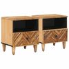 vidaXL Sengebord 2 pcs Brun 50 x 33 x 60 cm Massivt mangotr&aelig;