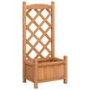 vidaXL plantekasse med espalier brun 40x30x90 cm massivt grantr&aelig;