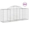 vidaXL buede gabionkurve 12 stk. 200x50x80/100 cm galvaniseret jern