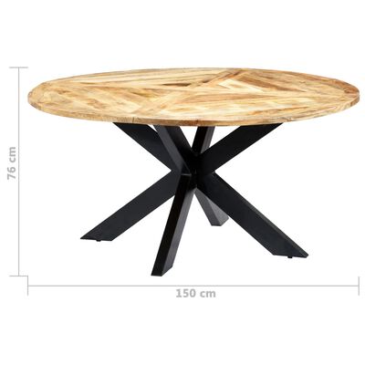 vidaXL spisebord 150 x 76 cm massivt mangotræ rundt