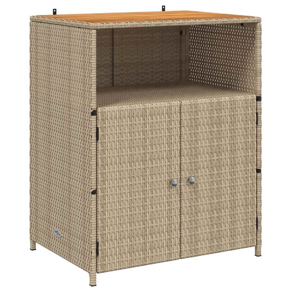 vidaXL Kabinet med d&oslash;r Beige 70 x 50 x 87 cm Polyester og Roly Rattan