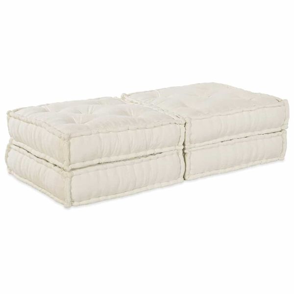 vidaXL Modulsofa 2 pcs Creme 140 x 70 x 36 cm Stof
