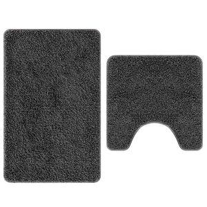 vidaXL Anti-skid badev&aelig;gs m&aring;ttes&aelig;t 2 stk. M&oslash;rkegr&aring; 50 x 50 cm PP