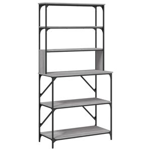 vidaXL k&oslash;kkenreol 6 hylder 90x40x180 cm konstrueret tr&aelig; gr&aring; sonoma-eg