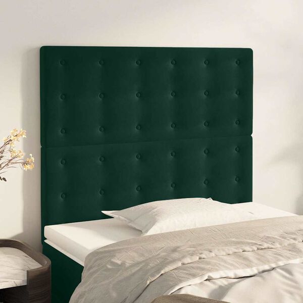 vidaXL sengegavl m&oslash;rkegr&oslash;n 90x5x118/128 cm fl&oslash;jl