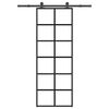 vidaXL skyded&oslash;r med hardwares&aelig;t 76x205 cm sikkerhedsglas aluminium