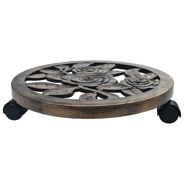 vidaXL plantevogne 6 stk. 38 cm plastik bronzefarvet