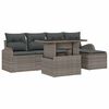 vidaXL Havesofa S&aelig;t med pude med opbevaring 6 pcs Gr&aring; Poly rattan