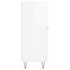 vidaXL skænk 69,5x34x90 cm konstrueret træ hvid højglans