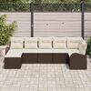 vidaXL Havesofa Sæt 7 pcs Brun Poly rattan