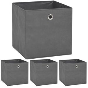vidaXL opbevaringskasser 4 stk. 32x32x32 cm ikke-v&aelig;vet stof grey