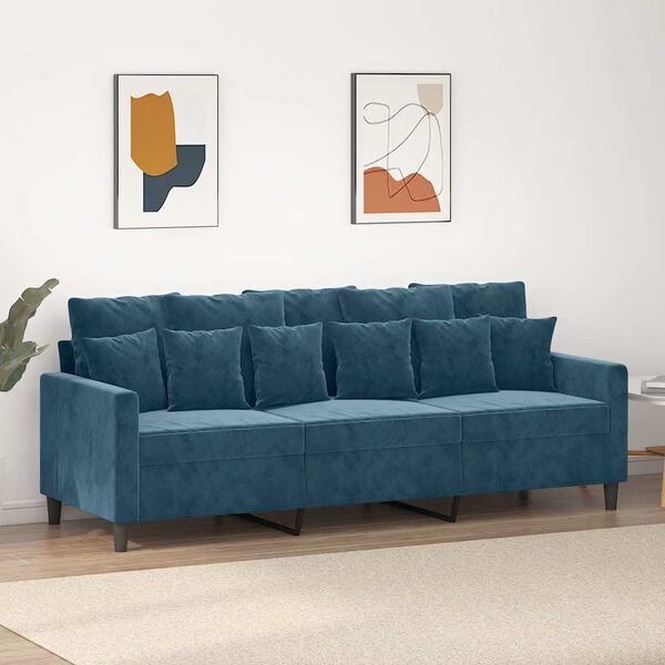 vidaXL 3-personers sofa 180 cm velour bl&aring;