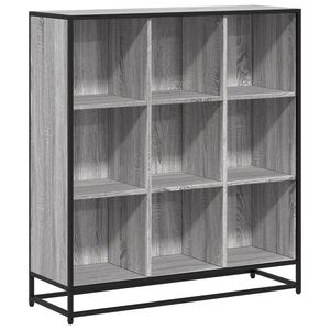 vidaXL bogreol 97,5x33x107,5 cm konstrueret tr&aelig; og metal gr&aring; sonoma-eg