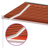 vidaXL markise m. LED-lys 300x250 cm manuel betjening orange og brun