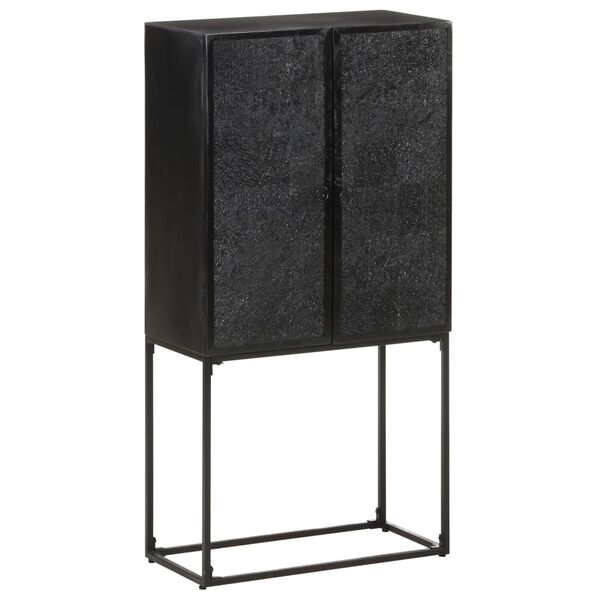 vidaXL skænk 60x30x120 cm massivt akacietræ og mangotræ sort